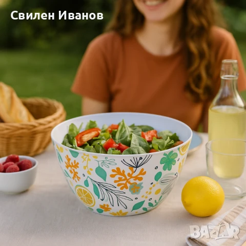 Меламинова купа 25см – шарен дизайн, снимка 1