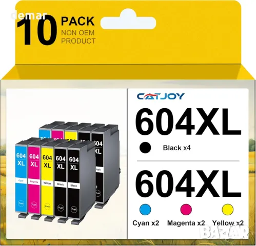 Касети с мастило CATJOY 604XL за Epson 604 Epson 604xl, 10 броя, снимка 1 - Консумативи за принтери - 48836699