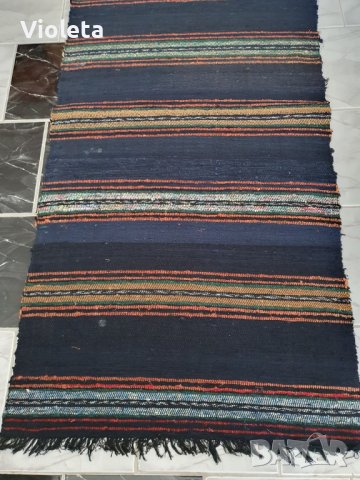 Домашно тъкана памучна черга с размери 80 см х 3,20 м, снимка 2 - Пътеки - 42054208