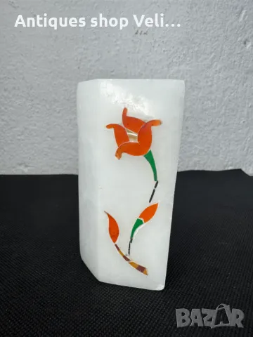 Мранорна вазичка №6966 , снимка 3 - Антикварни и старинни предмети - 50433618