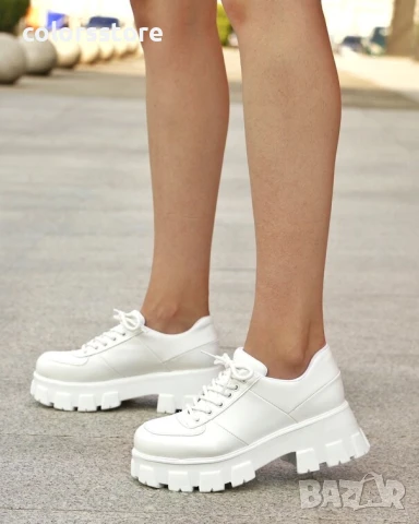 Равни обувки - бяла кожа - DTV88 