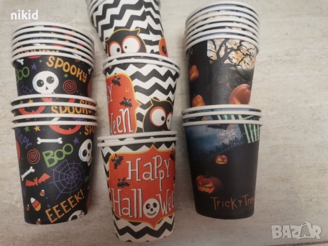 10 бр чаши Хелоуин Halloween картонени парти, снимка 1 - Чаши - 42748174