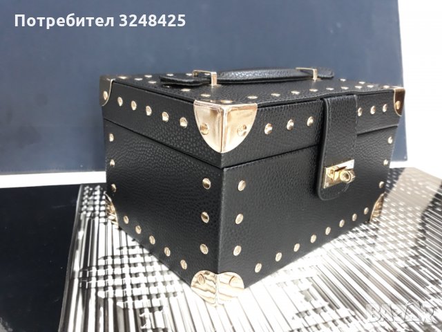 Луксозна кожена черна бижу-кутия, снимка 2 - Декорация за дома - 35111090
