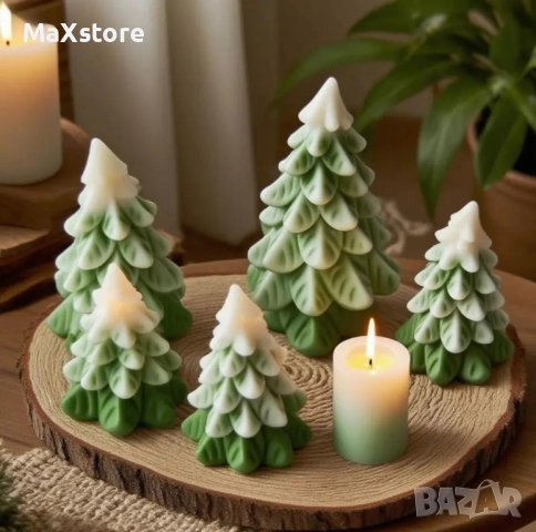 3D Наклонена елха Силиконов молд форма за свещи гипс сапун смола фондан , снимка 3 - Форми - 52094581