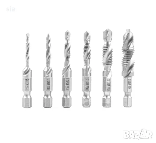 Комплект свредла за винтоверт, метчици, 6 броя, снимка 2 - Аксесоари и консумативи - 48795938