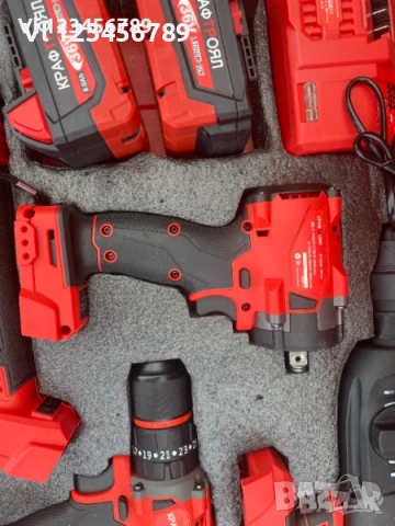 Акумулаторен Комплект 4в1 Перфоратор Ъглошлайф Гайковерт и Винтоверт 36V 8,0AH KRAFTROYAL, снимка 7 - Куфари с инструменти - 53877643