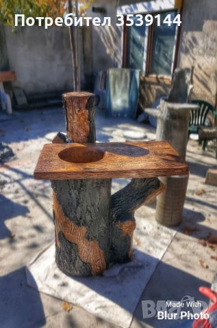 Градински чешми от щампован бетон имитиращи дърво