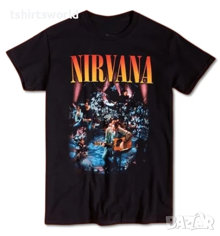 Нова мъжка тениска с дигитален печат на музикалната група NIRVANA