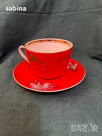 Руски порцелан-чаши за чай, мляко, компот на Барановски завод -Малва, снимка 7 - Антикварни и старинни предмети - 50717225