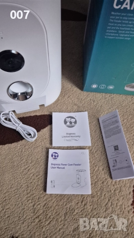 Dogness F15 Smart диспенсър за храна с камера и пластмасова купа, Wi-Fi, 4L, бял, снимка 9 - За котки - 52864808