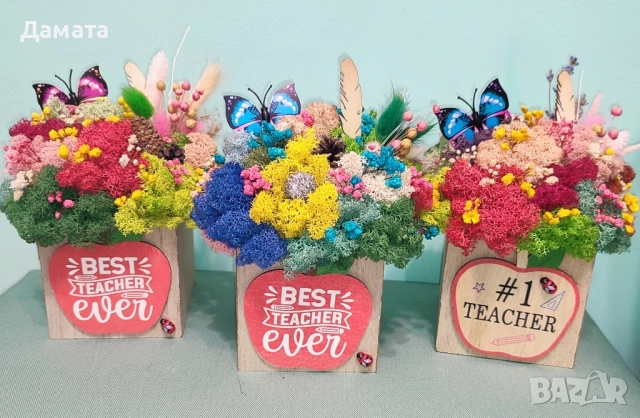 Малки бурканчета и кашпички с естествен скандинавски мъх, снимка 12 - Декорация за дома - 42136476