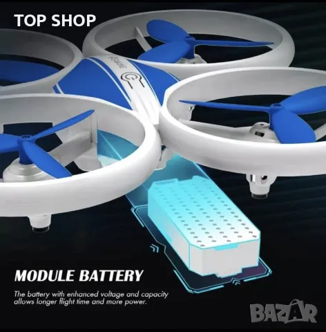 Дрон с камера Eachine E65HW и ЛЕД осветление, снимка 14 - Дронове и аксесоари - 48475686