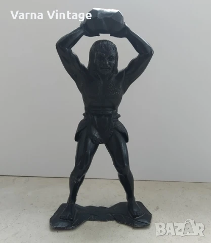 Войници. Неандерталец с с камък. мащаб 150 мм (ДЗИ) СССР., снимка 3 - Колекции - 51416527