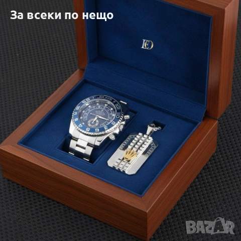 Rolex Комплект Мъжки Часовник С Колие Ролекс - Налични Различни Цветове Код SK640, снимка 7 - Подаръци за мъже - 53093330