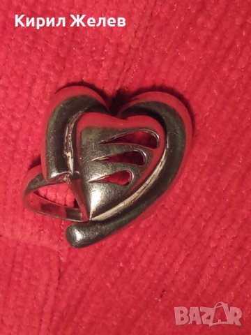 СТИЛИЗИРАН СЪРЦЕВИДЕН СТАР СРЕБЪРЕН АЖУРЕН АРТ ПРЪСТЕН СРЕБРО 925 МАЙСТОРСКА ИЗРАБОТКА 6709, снимка 18 - Пръстени - 36817846