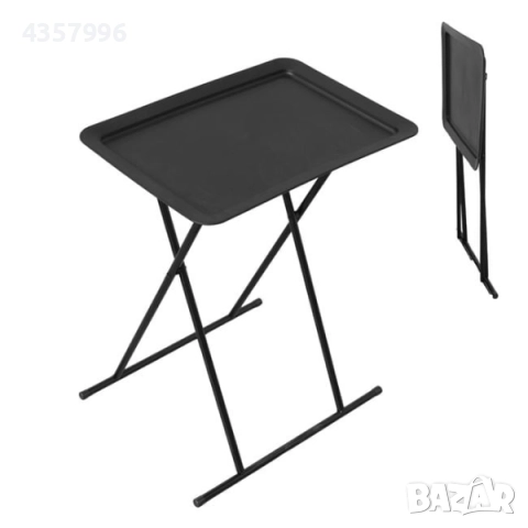 Декоративна сгъваема масичка, Метал, Черна 
