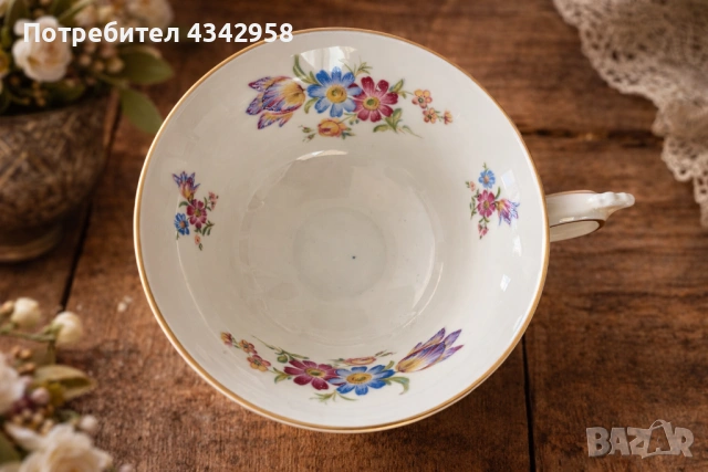  Винтидж порцеланова чаша Hertel Jacob Bavariа.1930-1960г., снимка 2 - Антикварни и старинни предмети - 54182350