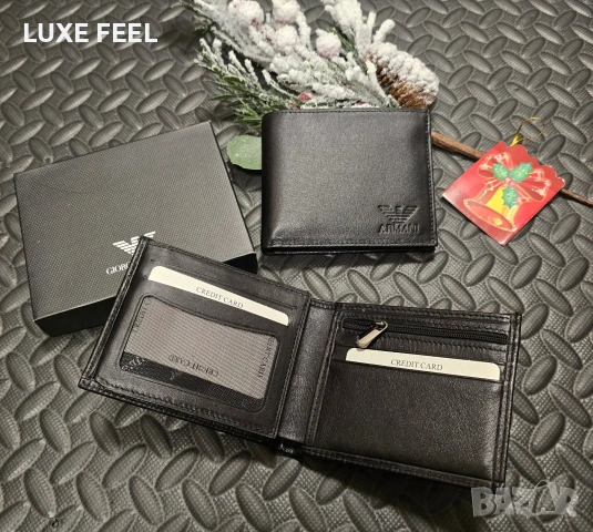 Мъжки Портмонета - Естествена Кожа ⚜️Boss Armani 