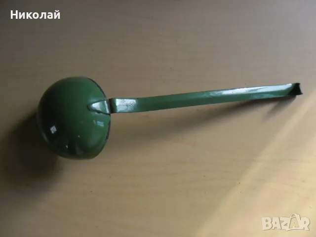 Старинен емайлиран черпак , снимка 3 - Антикварни и старинни предмети - 49011395