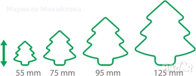 Комплект форми за сладки, коледна елха, 4 размера., снимка 5 - Форми - 52834302