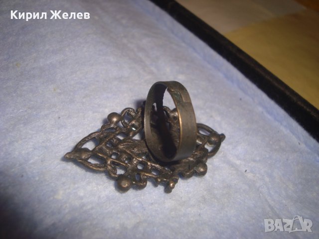 РЕТРО АРТ ДЕКО КРИСТАЛЕН МЕСИНГОВ АЖУРЕН КРАСИВ ПРЪСТЕН РЕГУЛИРУЕМ МОДЕЛ 16570, снимка 5 - Пръстени - 37463660