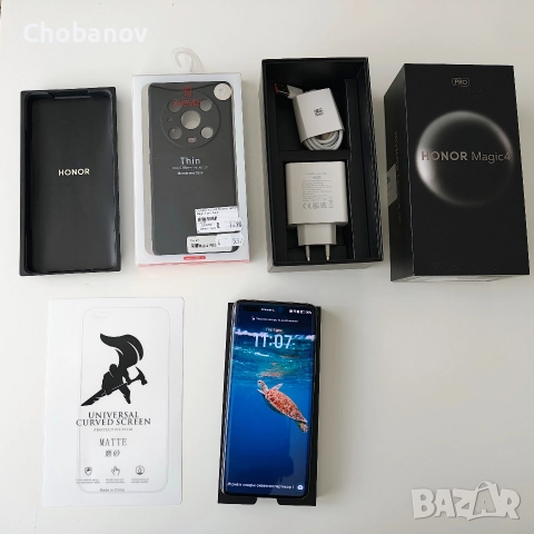 Honor magic 4 pro 256GB , пълен оригинален комплект + подаръци