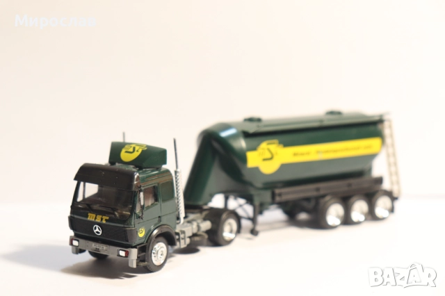 HERPA H0 1/87 MERCEDES BENZ СИЛОЗ ЦИСТЕРНА КАМИОН МОДЕЛ, снимка 4 - Колекции - 52711337