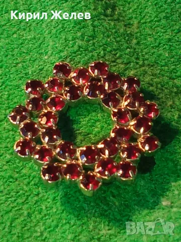 ИЗУМИТЕЛНО КРАСИВА СКЪПОЦЕННА АЖУРНА ВИНТИДЖ АРТ БРОШКА с РЯДЪК ТЪМНОЧЕРВЕН ГРАНАТ 45666, снимка 15 - Други - 48734092