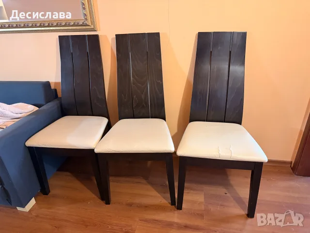 Трапезни столове от естествено дърво 6 броя, снимка 5 - Столове - 56223810