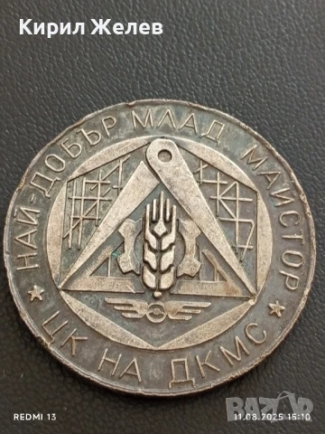 Рядък плакет 1978г. ЦК на ДКМС НАЙ ДОБЪР МЛАД МАЙСТОР 26377, снимка 2 - Антикварни и старинни предмети - 51328391