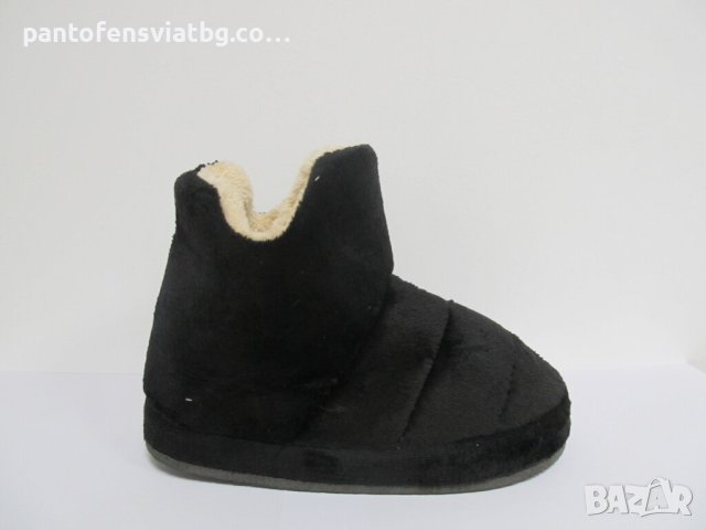 Юношески пантофи тип ботуш черен, снимка 2 - Пантофи - 42763305