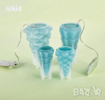 3D Малка елха 2 вида силиконов молд форма калъп фондан гипс шоколад свещ сапун свещи смола, снимка 4 - Форми - 42366498