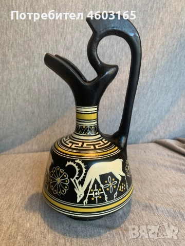   ръчно рисувана глинена стомна