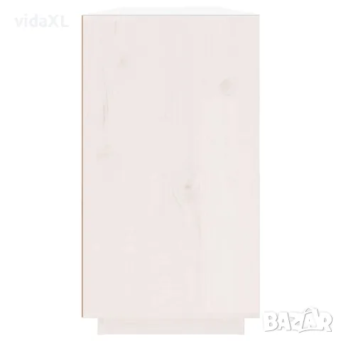 vidaXL Сайдборд, бял, 100x40x75 см, бор масив, снимка 7 - Бюфети - 56147931