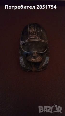 Египетски скарабей от сапунен камък, снимка 6 - Колекции - 31891702