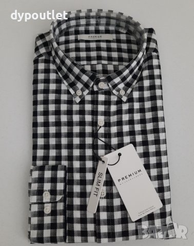 Мъжка риза каре  Jack & Jones Premium Slim Fit, размер - L.                           , снимка 2 - Ризи - 39267429