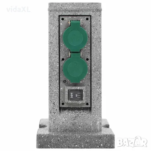 vidaXL Градински разклонител със сензор за здрач, стълб, пластмаса, снимка 2 - Разклонители и удължители - 56147635