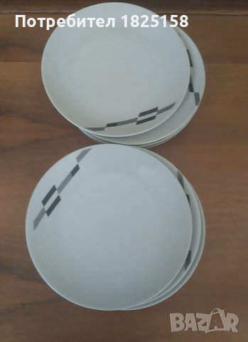 Чинии в бяло и черно 10 бр. с обща цена 