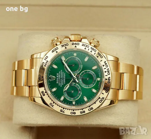 Rolex Daytona 18k Gold Green , снимка 2 - Луксозни - 55959044