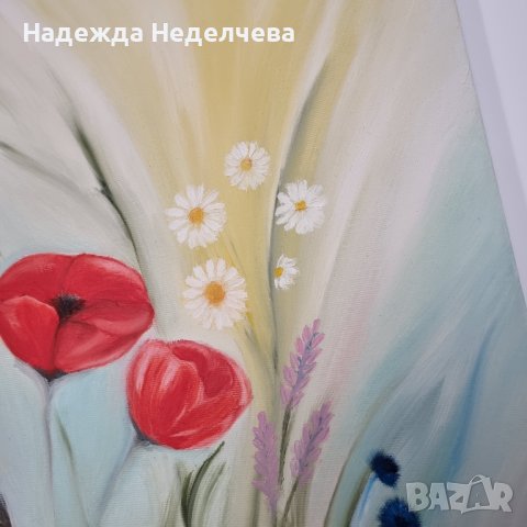 "Пролетно настроение" - авторска картина с маслени бои, снимка 4 - Картини - 44212345