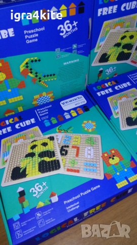 ХИТ ! Над 840 бр. Голям дървен комплект с магически дървени кубчета мозайка, снимка 4 - Образователни игри - 34881749