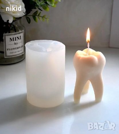 3D Голям зъб корен мъдрец силиконов молд форма цилиндър шоколад гипс свещ декор, снимка 2 - Форми - 44751951