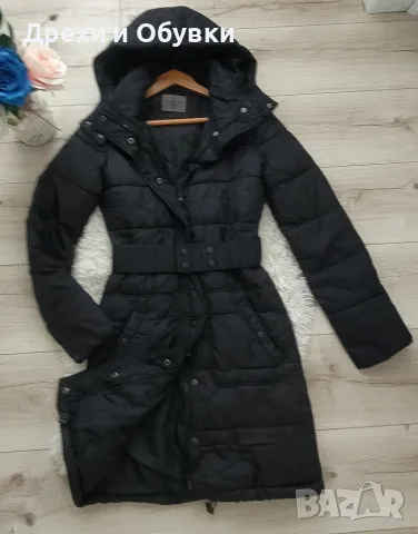 Дълго зимно черно яке с качулка Vero Moda, снимка 7 - Якета - 56225110