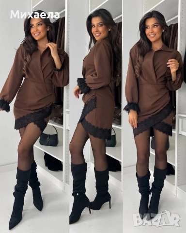 Дамска рокля с дантела - два цвята - 64 лв., снимка 2 - Рокли - 52679100