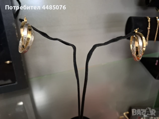 ДАМСКИ ЗЛАТНИ ОБЕЦИ ХАЛКИ 14К.  645ЛВ. , снимка 2 - Обеци - 50460161