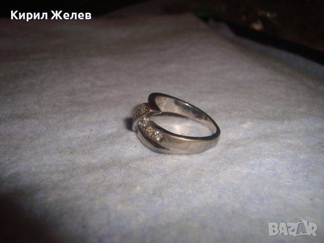 СТИЛЕН МОДЕН АРТ ПРЪСТЕН с БЯЛА ПОЗЛАТА и ЦИРКОНЧЕТА 8788, снимка 7 - Пръстени - 37463804