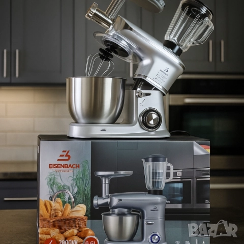 Мултифункционален кухненски робот 3 в 1 Eisenbach – 2000W мощност, купа 6,5 л, снимка 3 - Друга електроника - 51872207