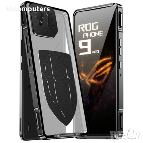 Asus ROG Phone 9 / 9 Pro 5G Удароустойчив Калъф с Метална Рамка и Скрийн Протектор – Черен / Сребрис, снимка 2 - Калъфи, кейсове - 50766649