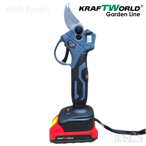 3в1 Акумулаторен Градински Комплект KraftWorld – Резачка с омасляване, Ножица и Телескопичен Прът, снимка 10 - Градинска техника - 51072078