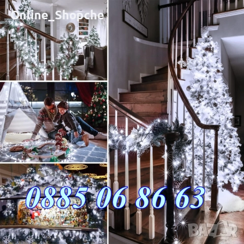 Коледни лампички 100 метра на макара, бяла светлина, водоустойчиви, снимка 2 - Декорация за дома - 52424907